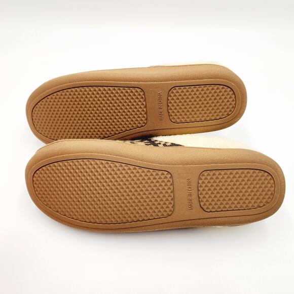 Deer Stags Men's Brown Knit Pattern Faux Fur Lined Lodge Slippers Size XL / 13 - Picture 8 of 8